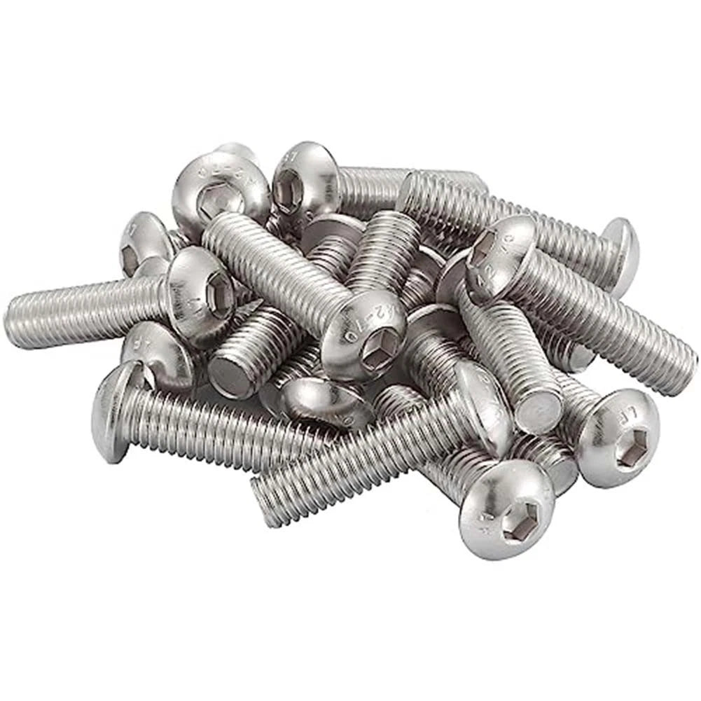20X M6 Hex Socket Button Head Bolts for Automotive Applications (304 Stainless Steel)