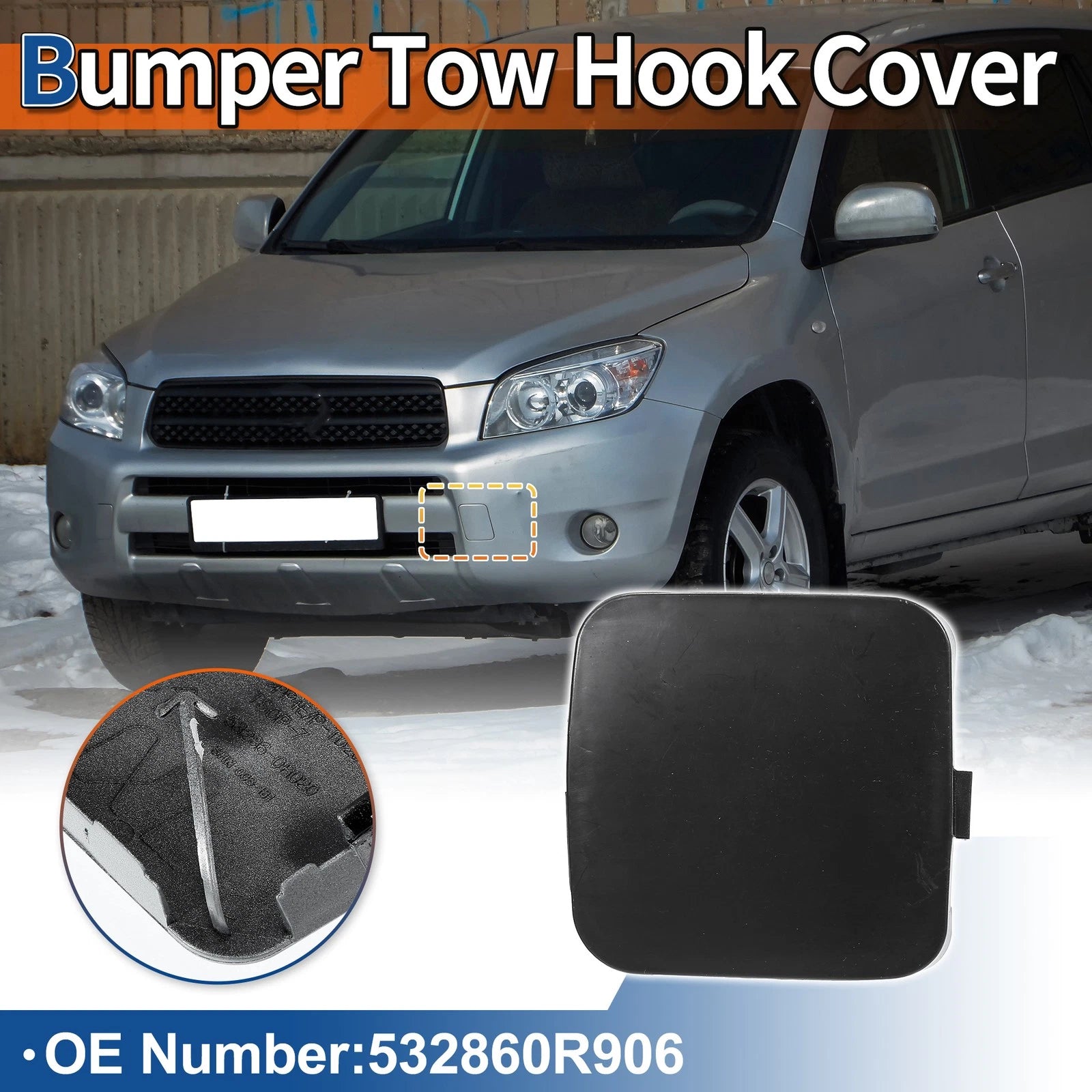 Front Tow Hook Cover Replacement for Toyota RAV4 (2009–2011)