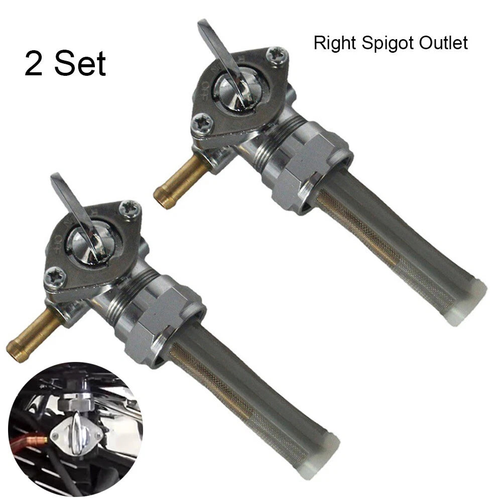 2Pcs Fuel Valve Right Spigot for Harley Davidson (62167-81, 62163-75)