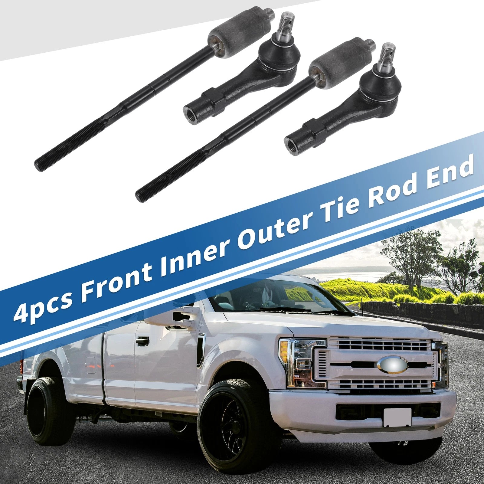 4PCS Inner Outer Tie Rod End Link Set Front for Ford Explorer (2002–2003)
