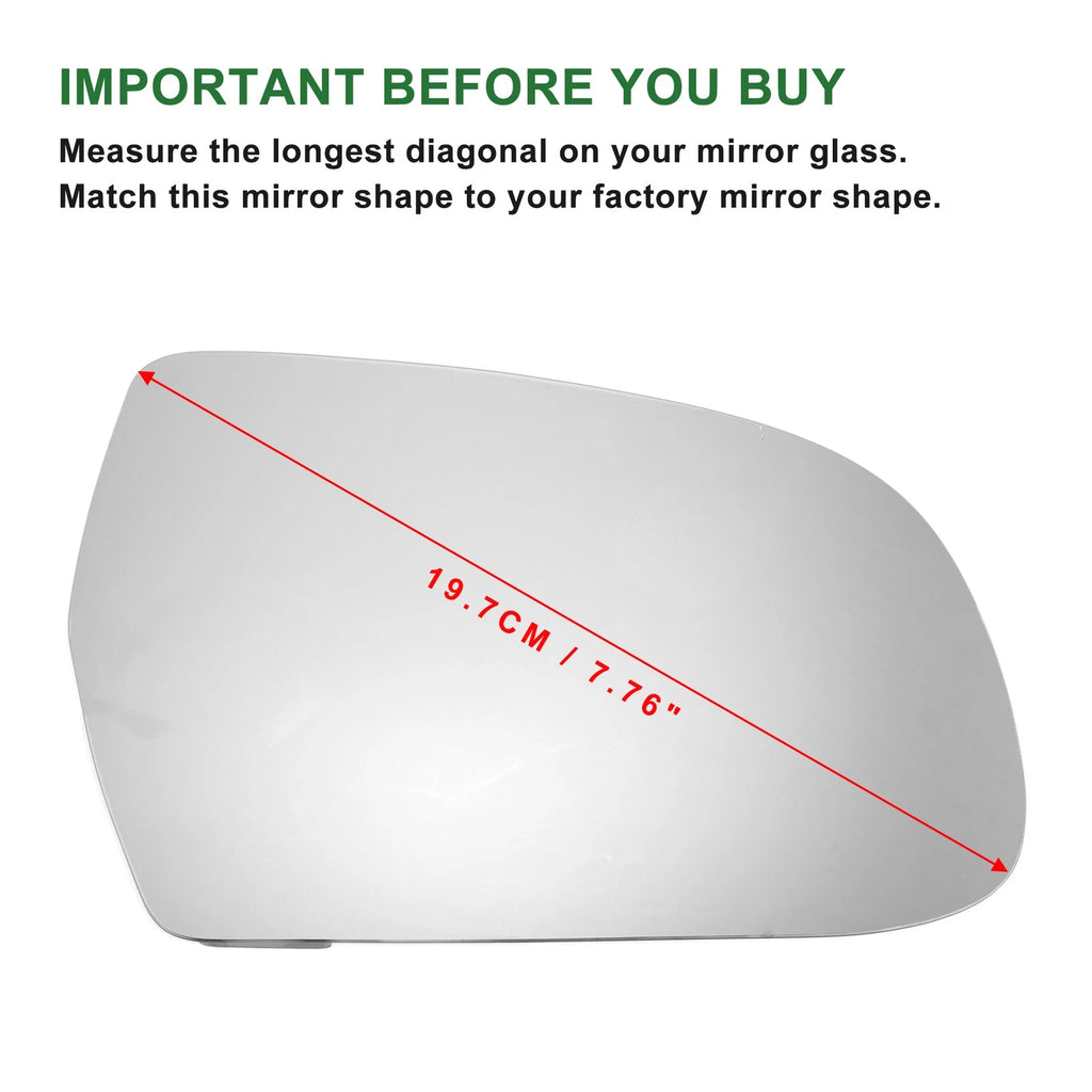 Heated Right Mirror Glass Replacement for Audi A3 (2010–2013)
