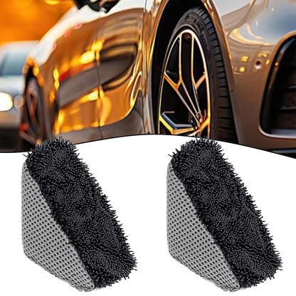 Triangle Sponge Applicators for Tire Care 2pcs Set for Car Enthusiasts