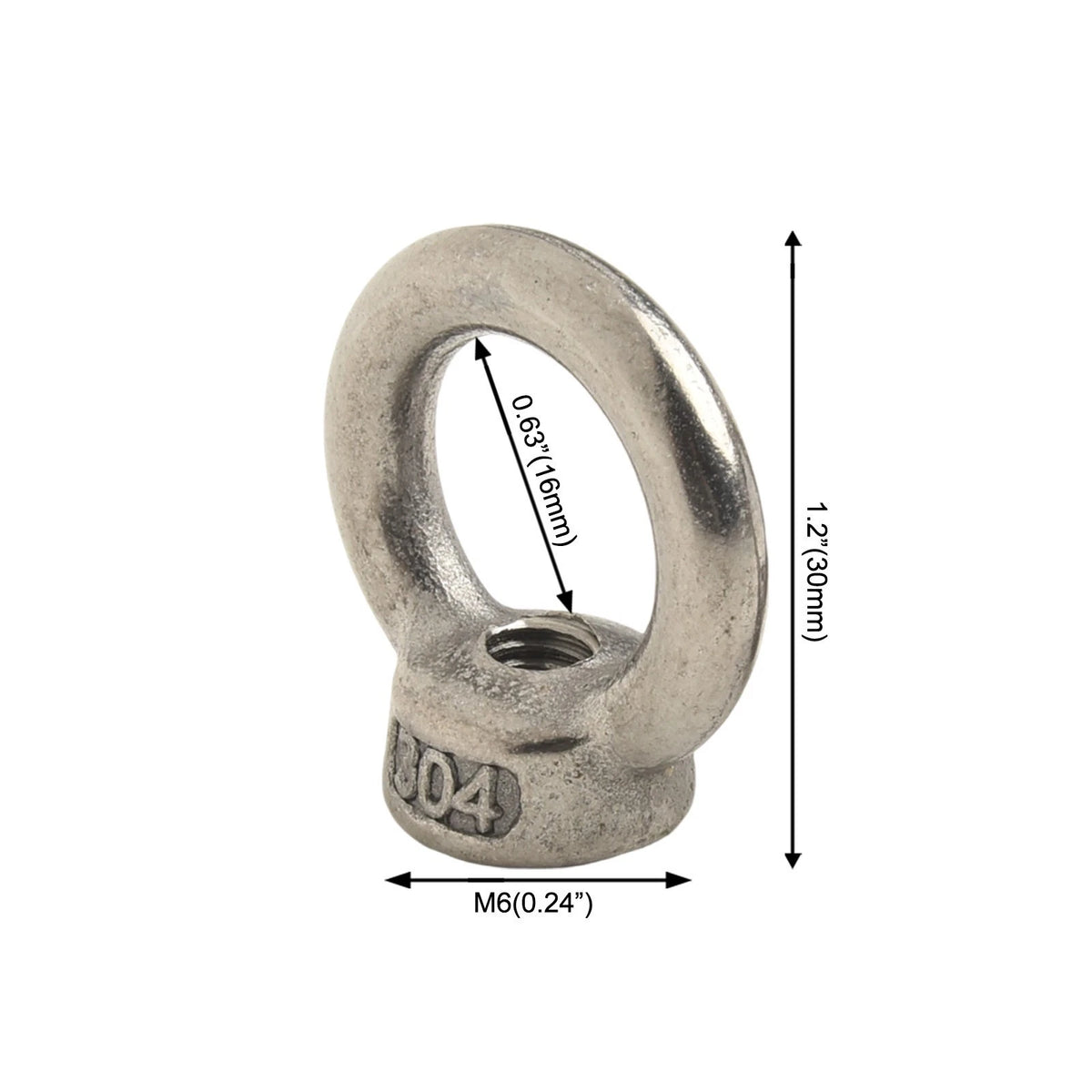 Set of 20 M6 Stainless Steel Eye Nuts for Installation Ease