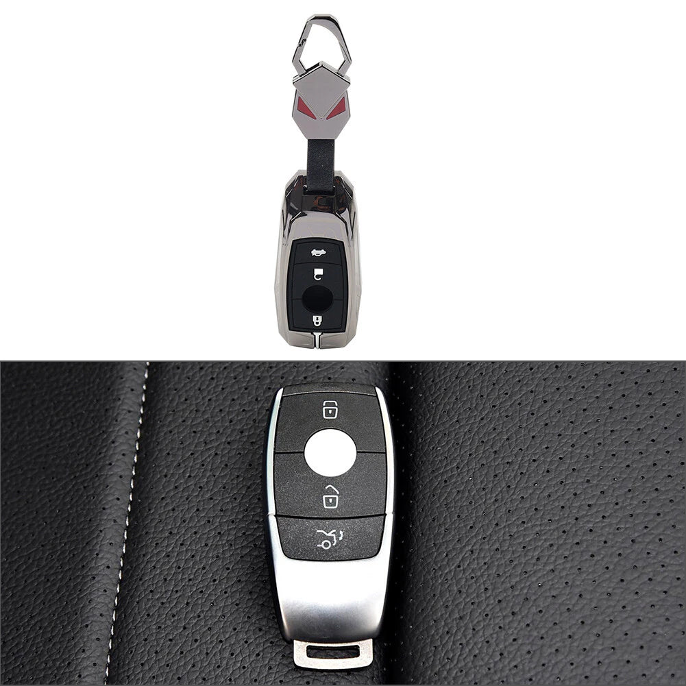 1x Black 3-Button Key Fob Case Cover for Mercedes Benz GLK (2017–2022)