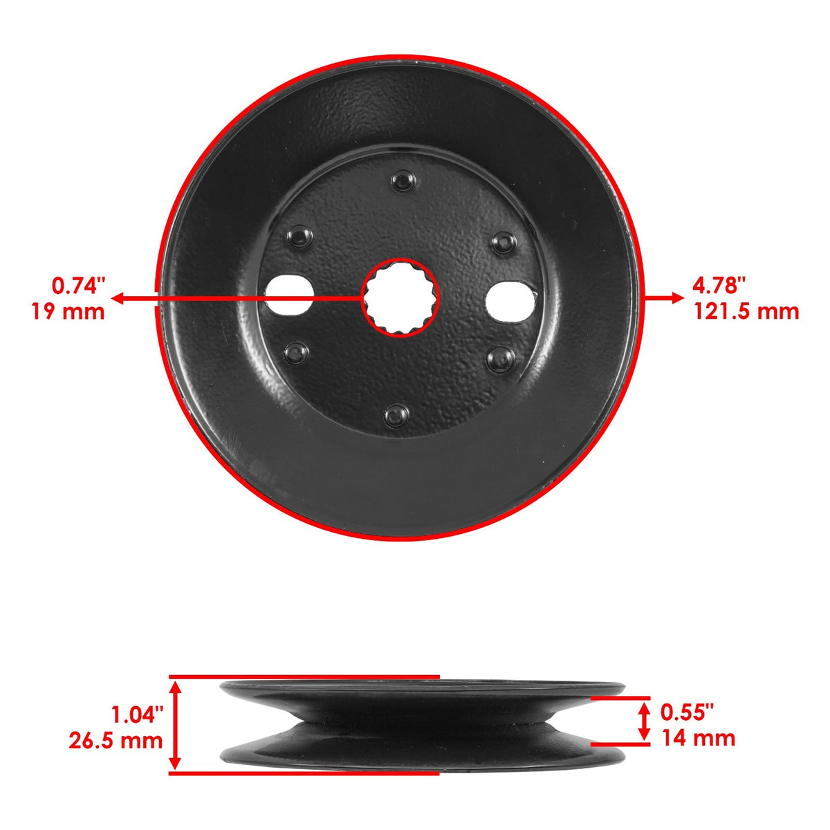 Deck Spindle Pulley Replacement for John Deere X320 X324 X500 X520 (2005–2019)