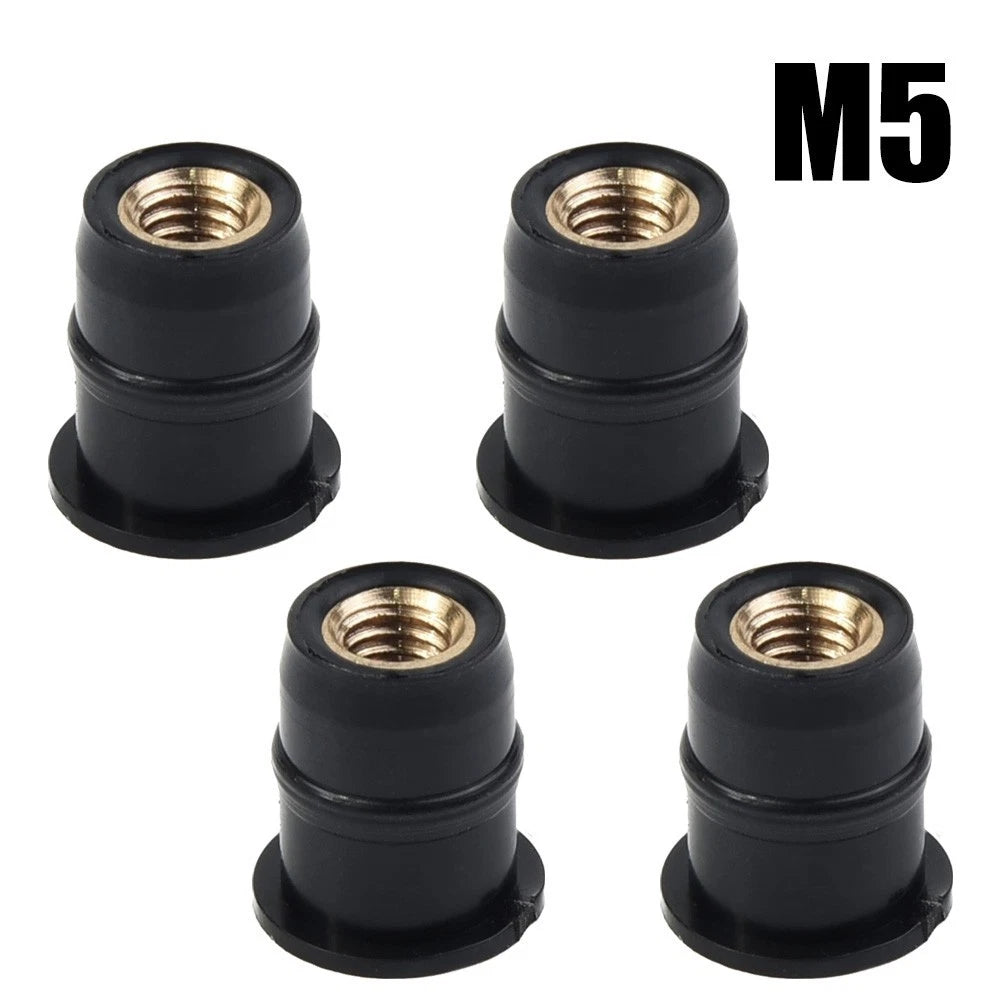 Set of 4 Windshield Nuts for Motorcycle (5mm)