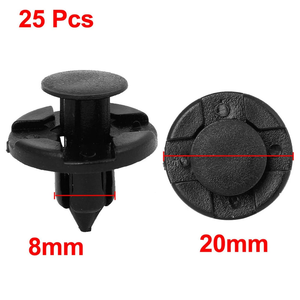 25 Pcs 8mm Hole Dia Plastic Rivet Push Clip for Nissan