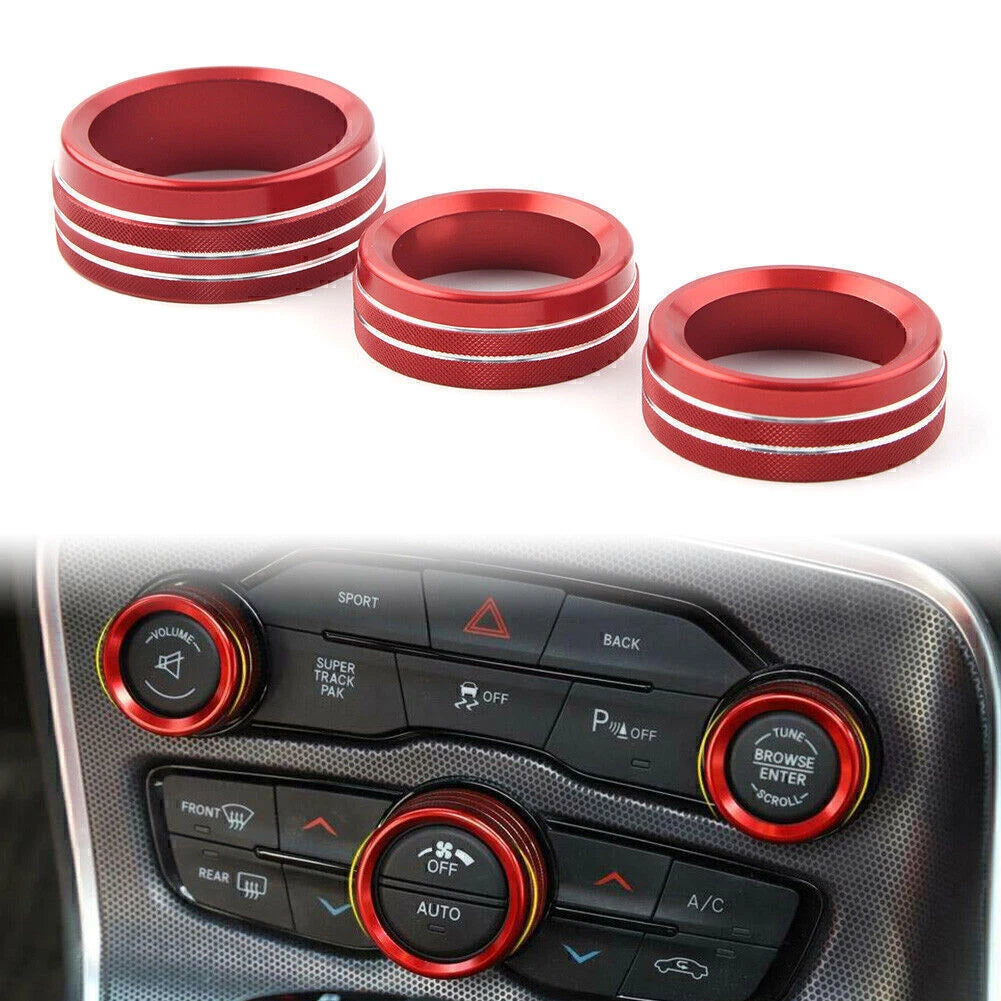 Air Conditioner Switch CD Button Knob for Dodge Challenger (2015–2024) Red