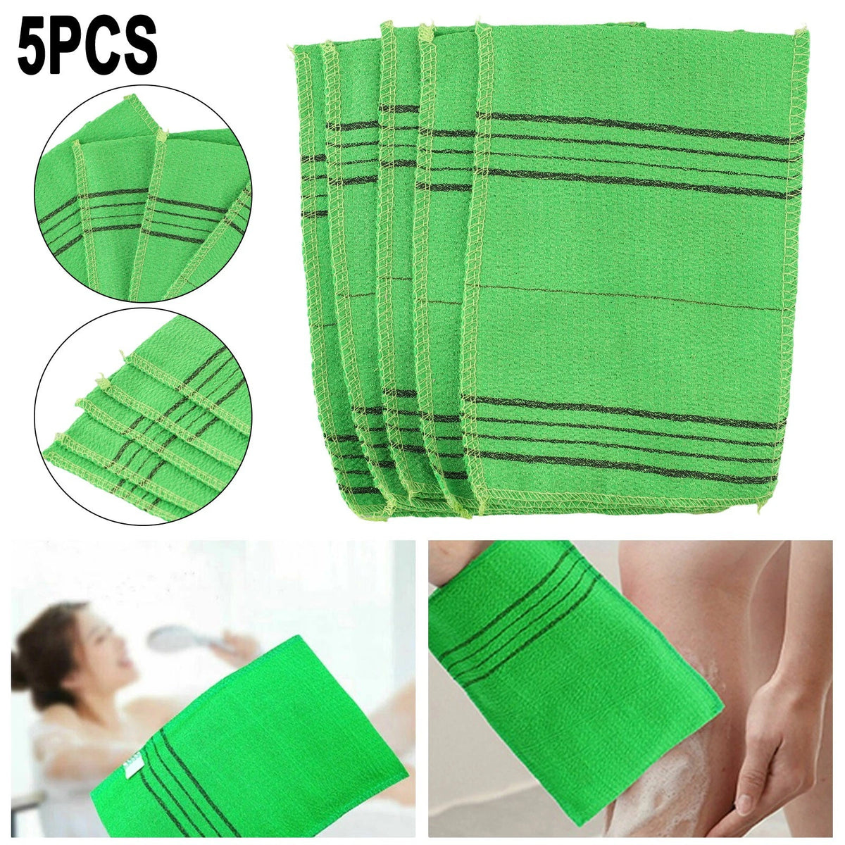 5Pcs Exfoliating Bath Washcloths for Shower (Summer)