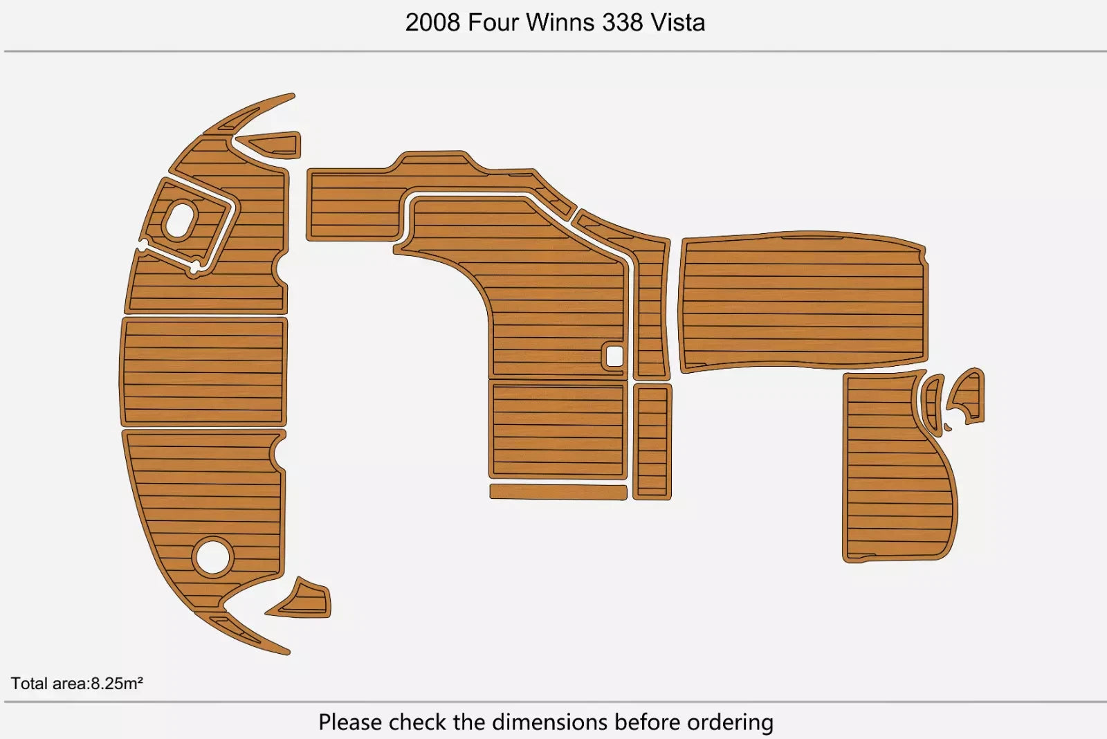 EVA Foam Teak Deck Flooring Mat for Four Winns 338 Vista (2008)