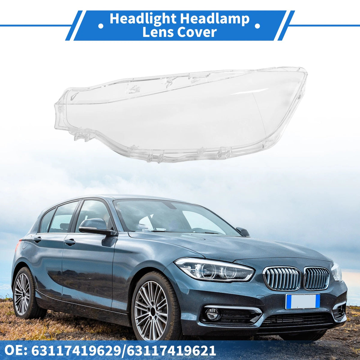 Headlight Lens Cover Front Left for BMW 3 Series F30 (2012–2018)