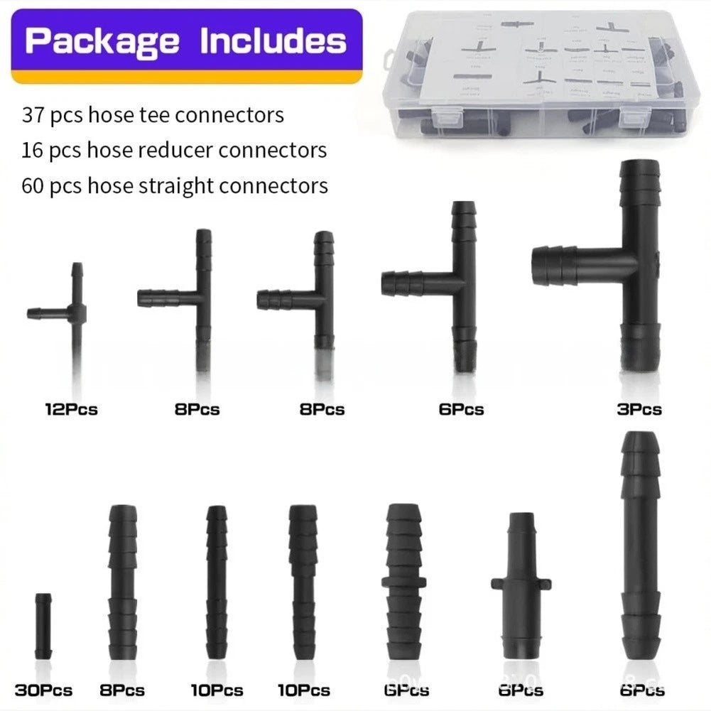 113PC Vacuum Fitting Kit for Hose Routing (Black PA66)