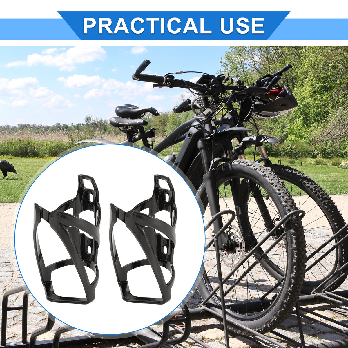Bike Bottle Cage Holder Lightweight for Universal Bicycles (1 Set)