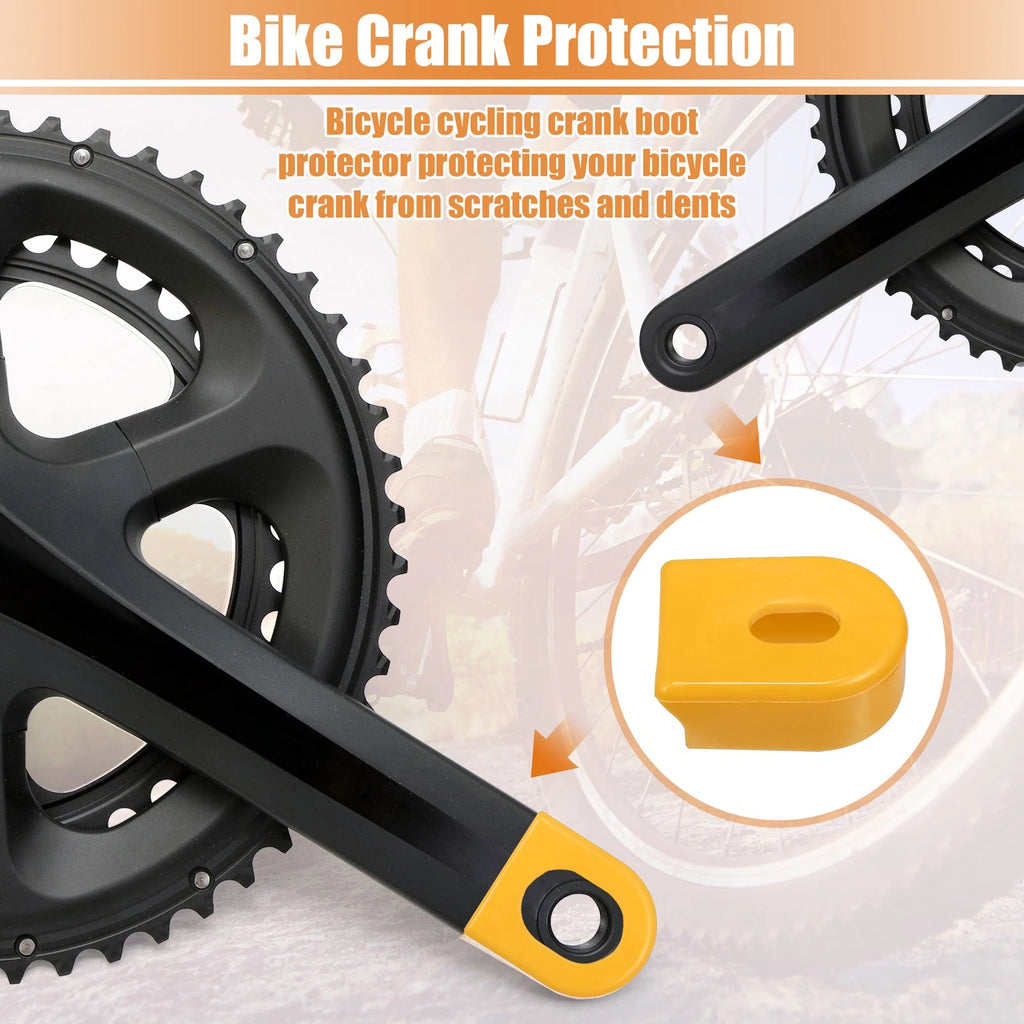 Silicone Crank Boot Protector Set for Bicycle Cycling Crank Arm (Yellow)