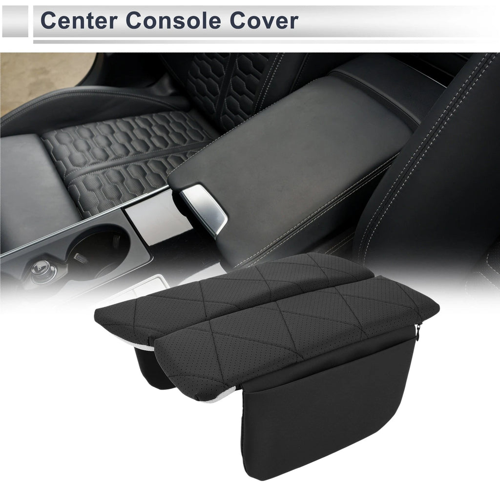 Car Center Console Cover with Storage Bag for BMW X5 (2019–2024) Black
