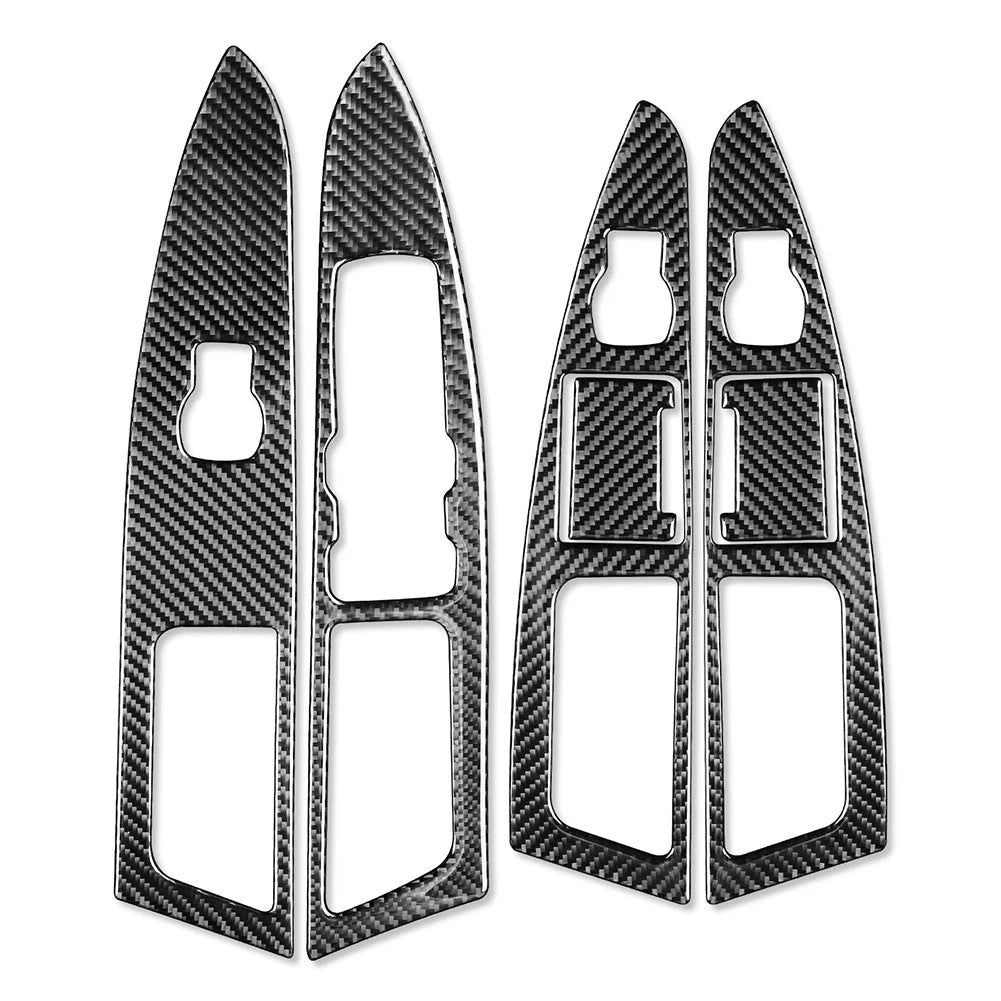 Carbon Fiber Black RHD Window Lift Panel Switch Cover for Ford Mondeo (2013–2017)