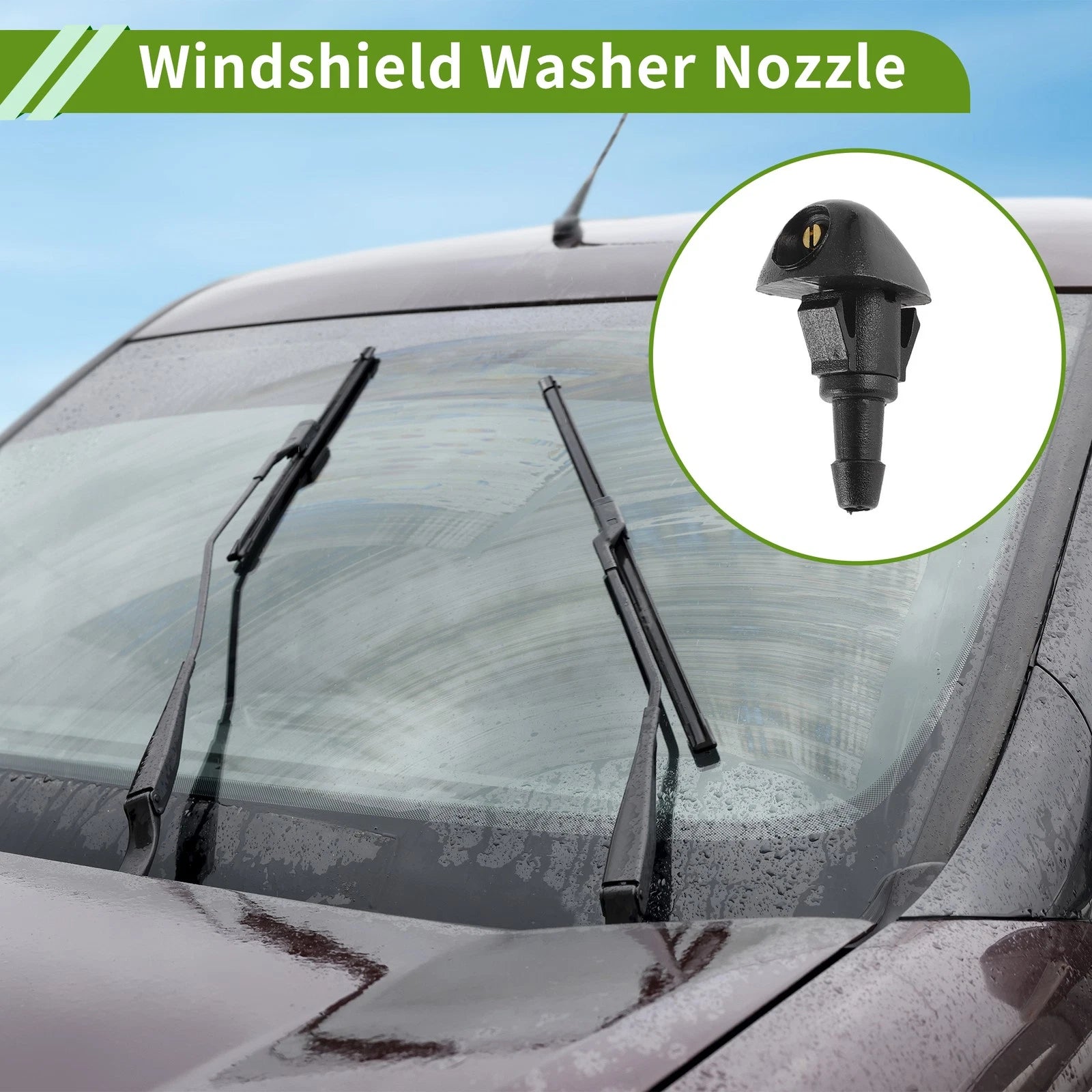 Windshield Washer Nozzle with Hose Connector for Honda