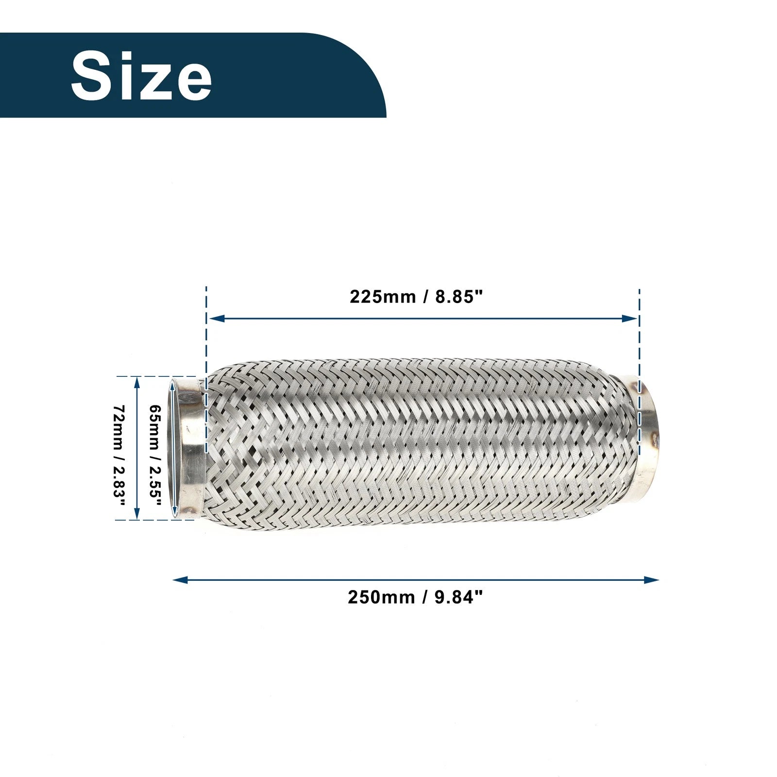 2.83 Inch OD Flex Pipe for Universal Applications (Flexible Braided)
