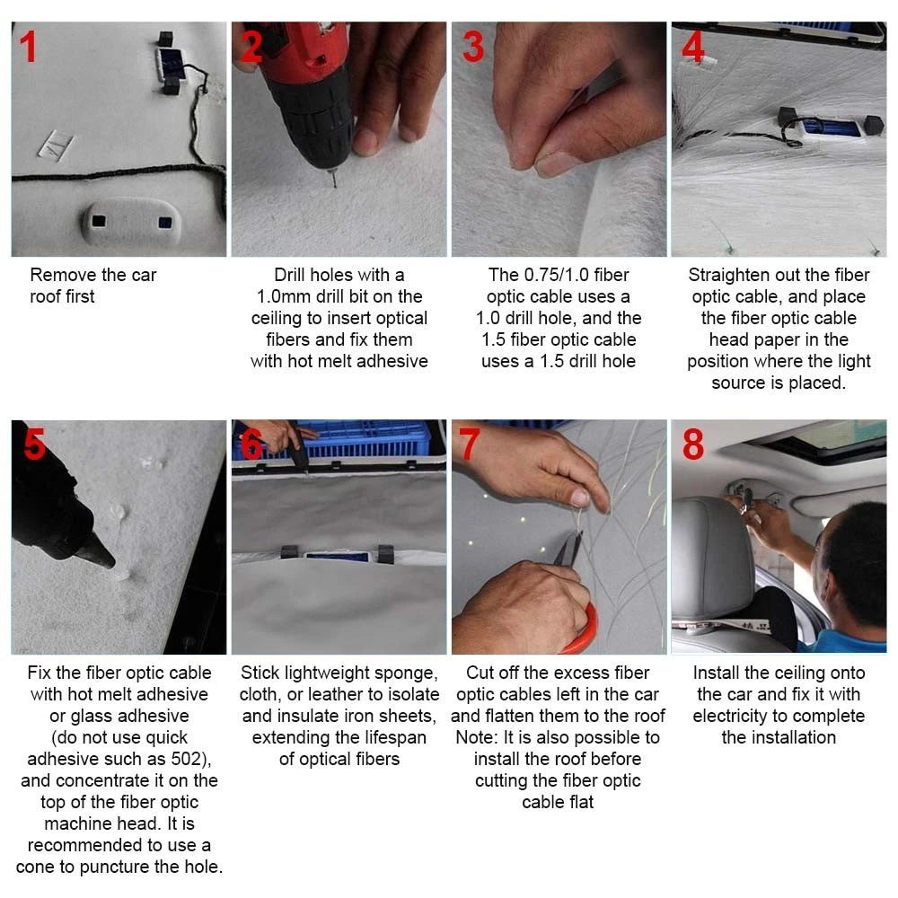 600Pcs Fiber Optic Star Light Kit for Car Roof Ceiling with Remote