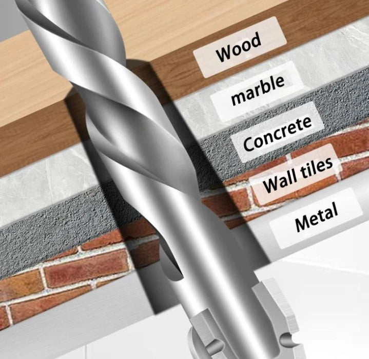 Set of 4 Wear-Resistant Masonry Drill Bits for Various Applications