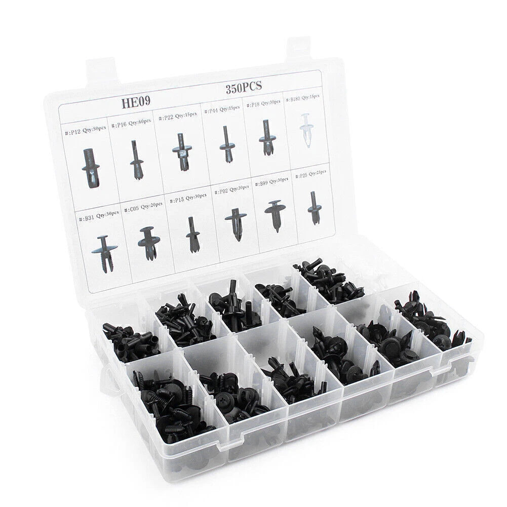 350 Pcs Push Pin Rivet Fasteners for Auto Car Body Trim Panel Moulding