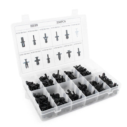 350 Pcs Push Pin Rivet Fasteners for Auto Car Body Trim Panel Moulding