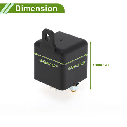 Set of 1 Auto Relay 2 Pins 12V 120A for Car (Waterproof, Black)