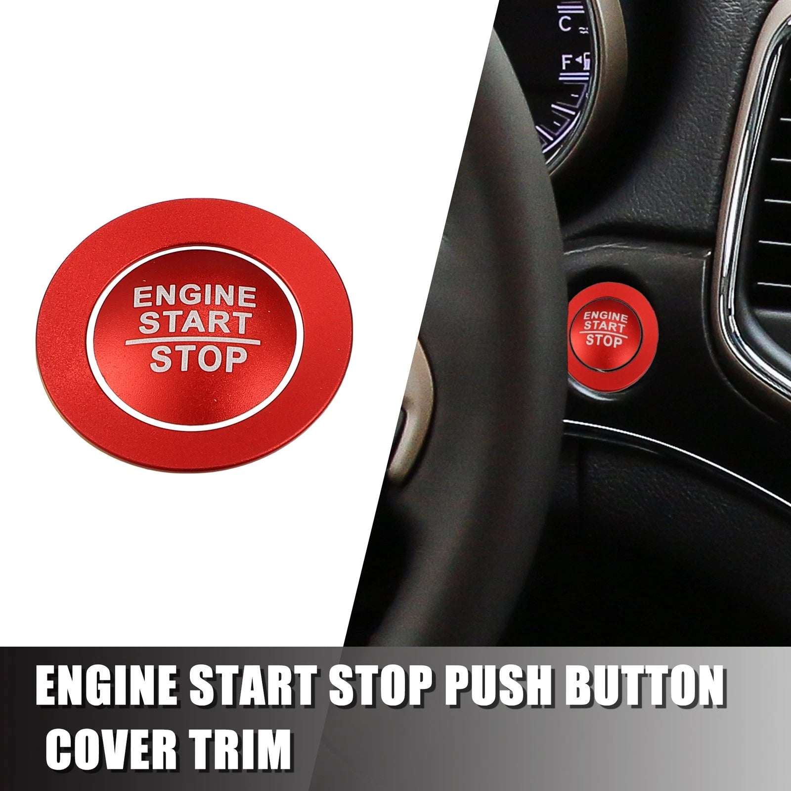 Engine Start Stop Button Cover Trim Kit for Jeep Cherokee (2014–2022)