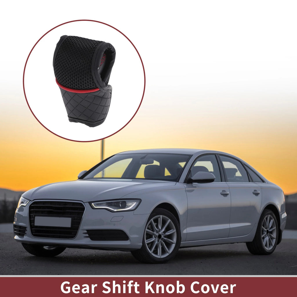 Gear Shift Knob Cover for Car SUV T-Shaped Hook Loop Black Red