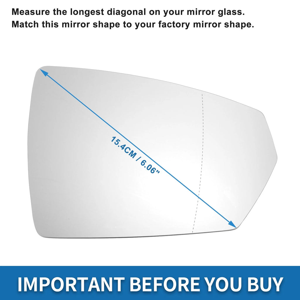 Heated Right Side Mirror Glass Replacement for Volkswagen Polo (2017–2023)