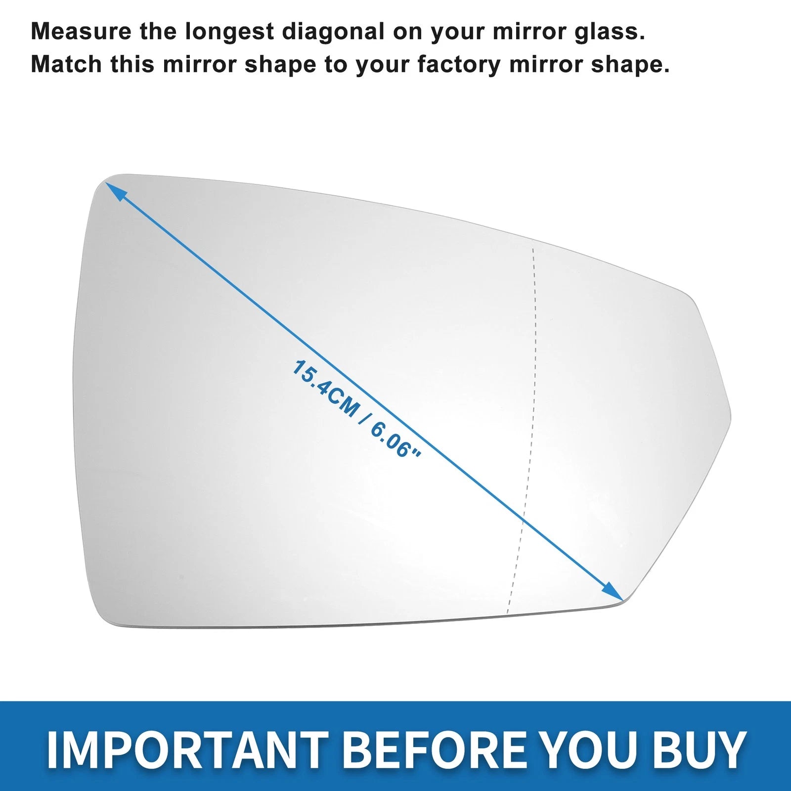 Heated Right Side Mirror Glass Replacement for Volkswagen Polo (2017–2023)