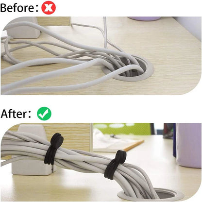 20x Magnetic Silicone Cable Ties for Bundling