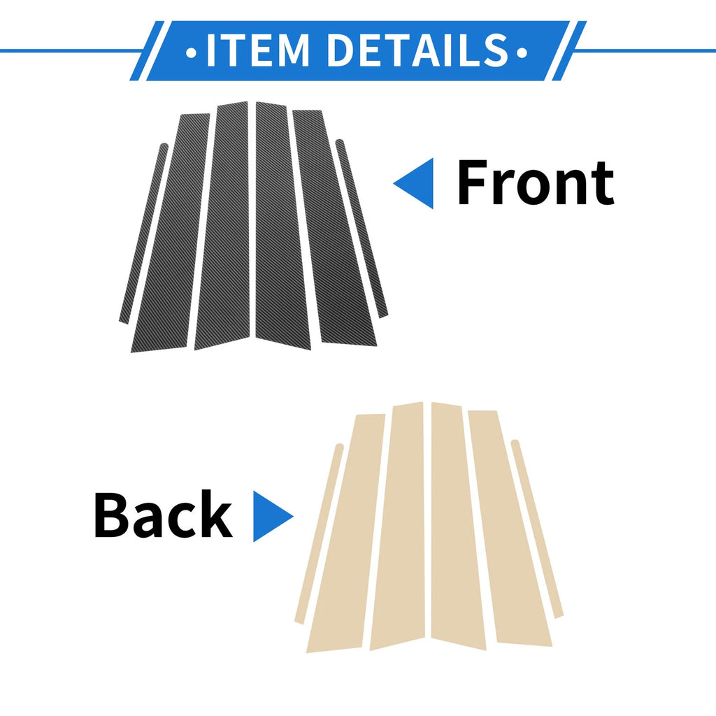6 Pcs Door Pillar Window Trim Replacement for Hyundai Creta (2016–2023)