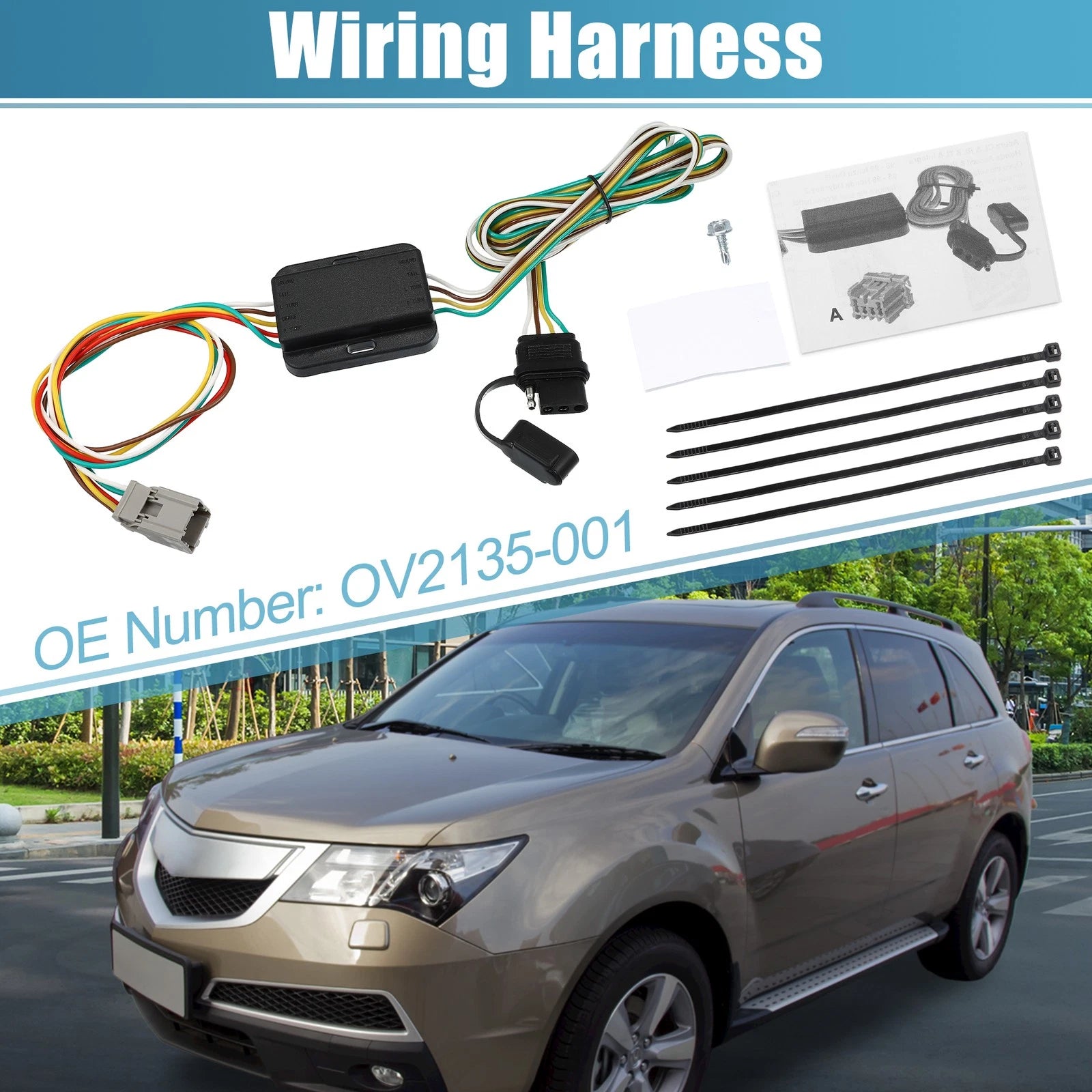 Trailer Wiring Harness 4 Pin Replacement Set for Honda Accord (1994–2002)