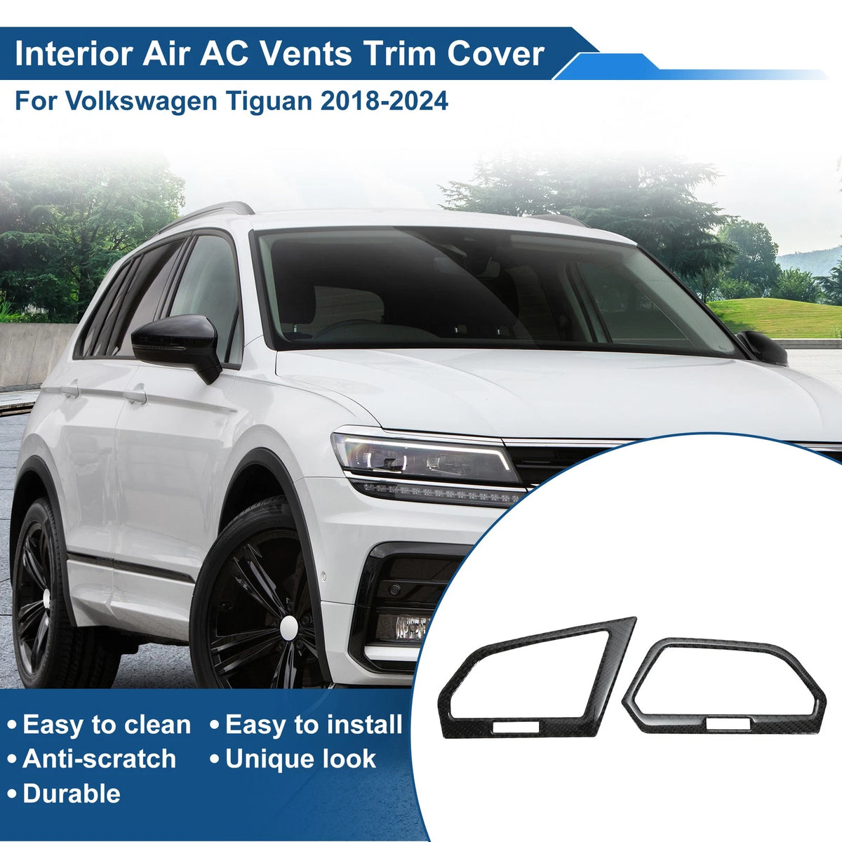 Air Condition Outlet Vent Trim Cover Frame for Volkswagen Tiguan (2018–2024)