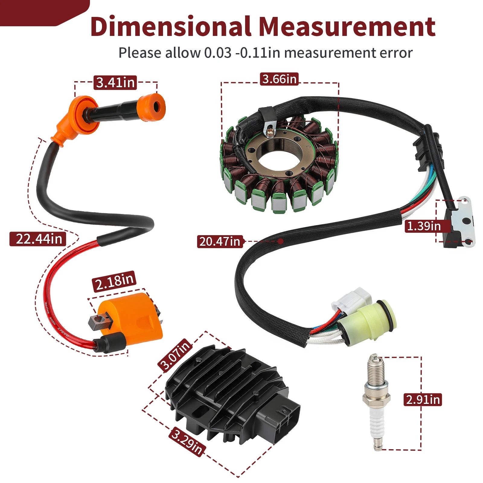 Ignition Coil, Spark Plug, Regulator Rectifier & Stator for Yamaha YFM Raptor 660R (2001–2005)