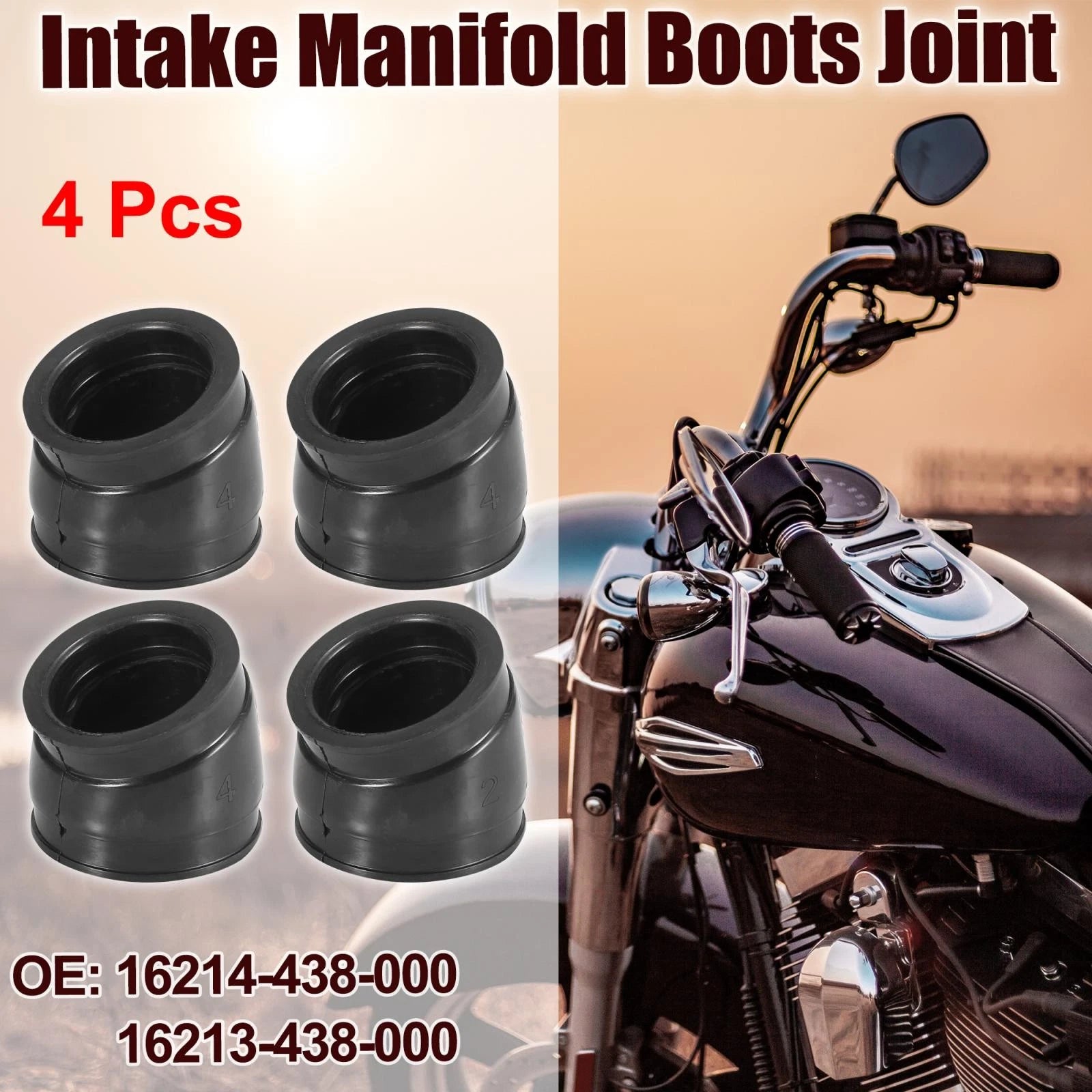 4PCS Carburetor Intake Manifold Boot Joint for Honda CB900C (1980–1982)