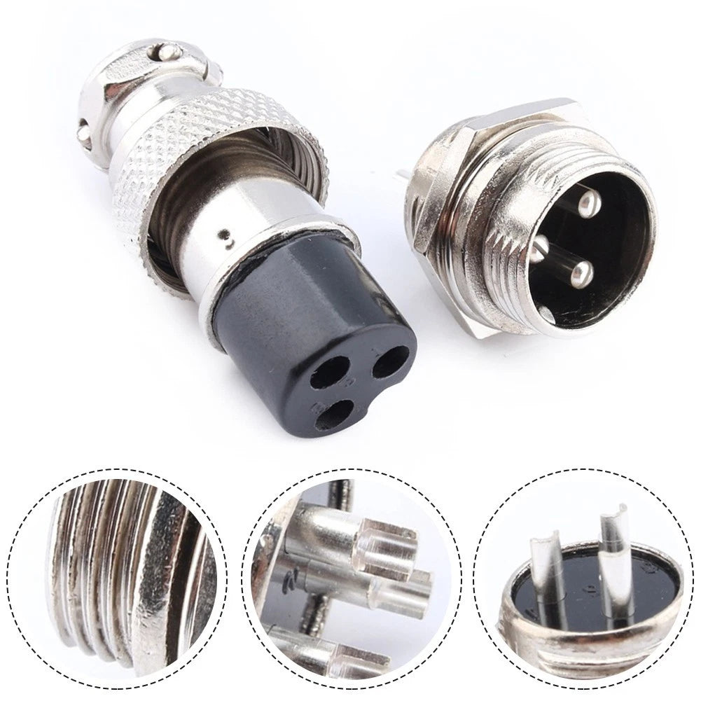 GX16 3 Pin Screw Type Aviation Panel Electrical Connector for Wire Harness