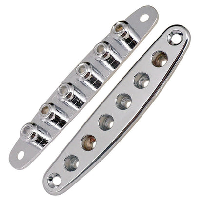 8-Hole Metal Electric Guitar Bridge Thru Body String Ferrules Plate