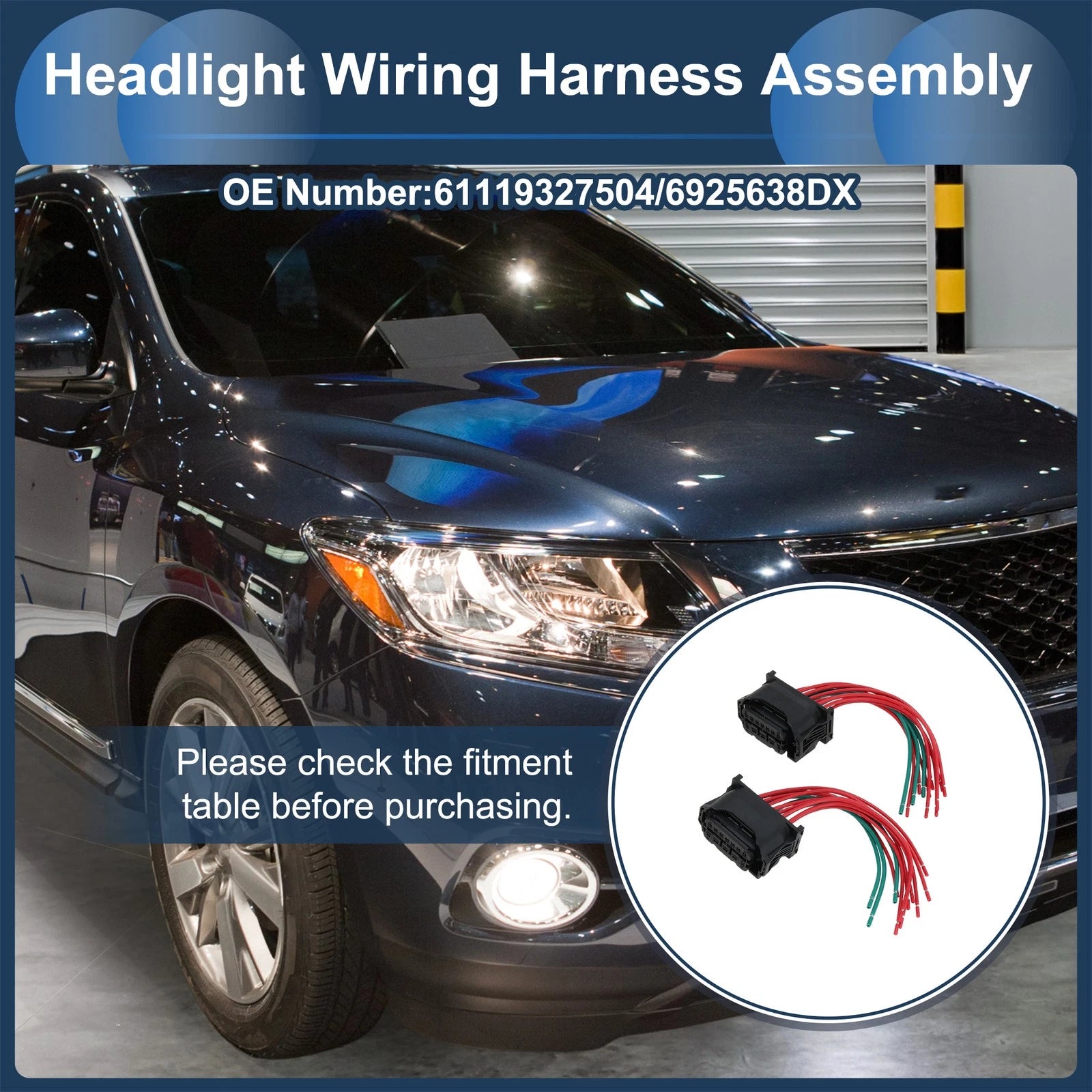 Headlight Wiring Harness Assembly for BMW 5 Series GT (2013–2017)