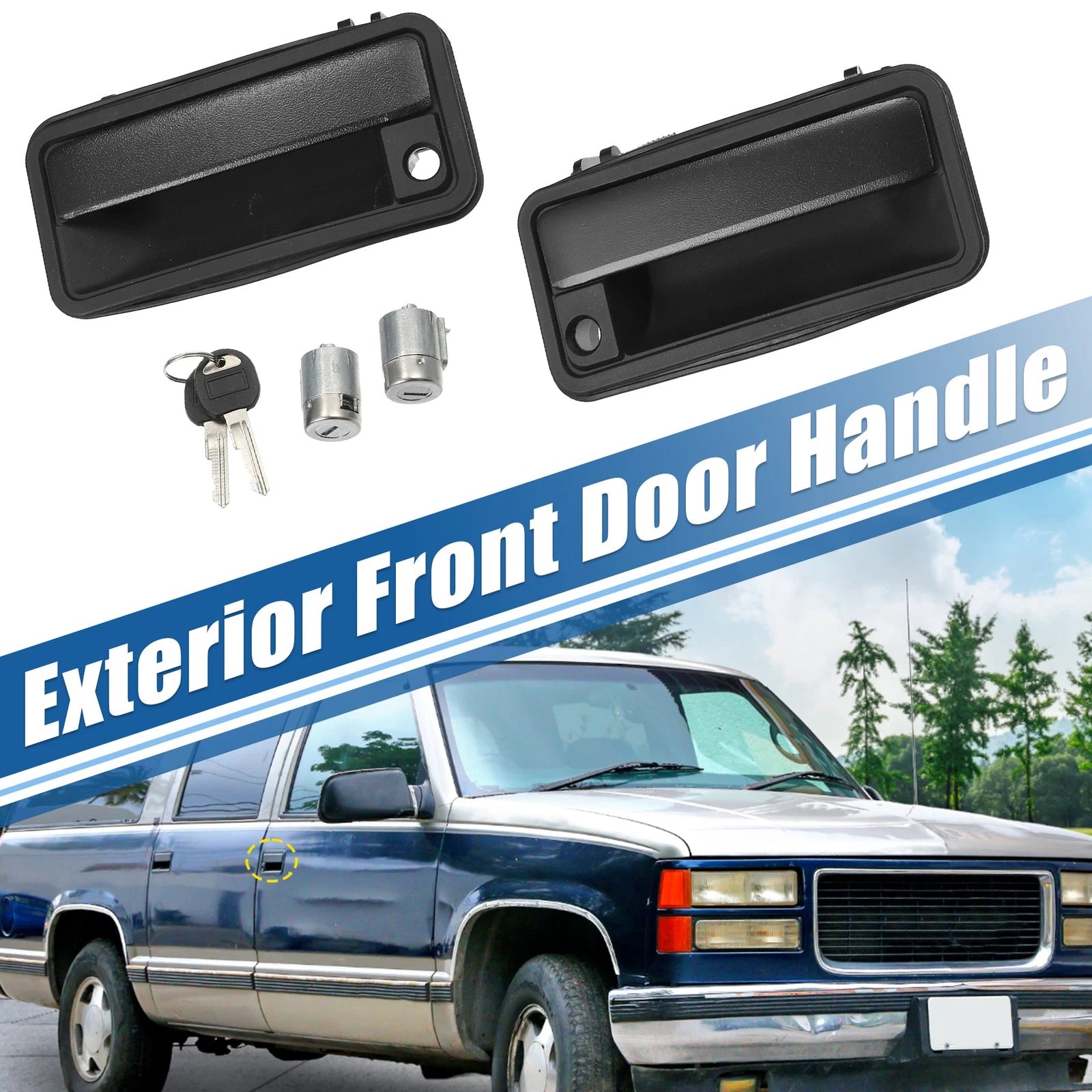 Exterior Door Handle Lock Cylinder with Keys for Chevrolet GMC (2007–2019)