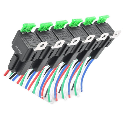 6X Wiring Kit with Color Coded Relays and Fuses for Automotive Use