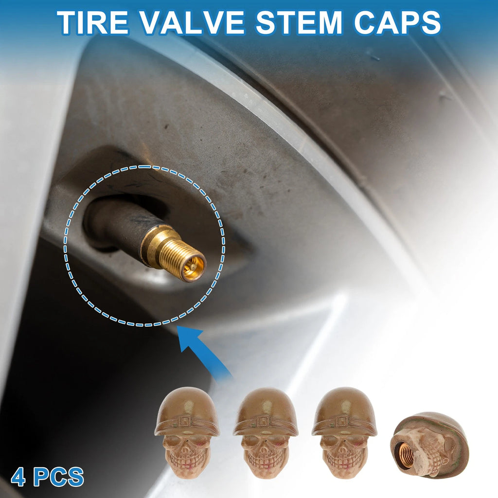 Tire Valve Stem Caps Dust Covers Bronze Tone for Car Bicycle (4 Pcs)