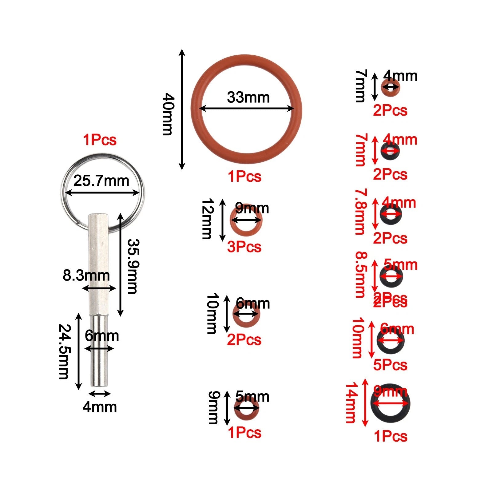 22 PCS Silicone O Ring Kit for Coffee Machines