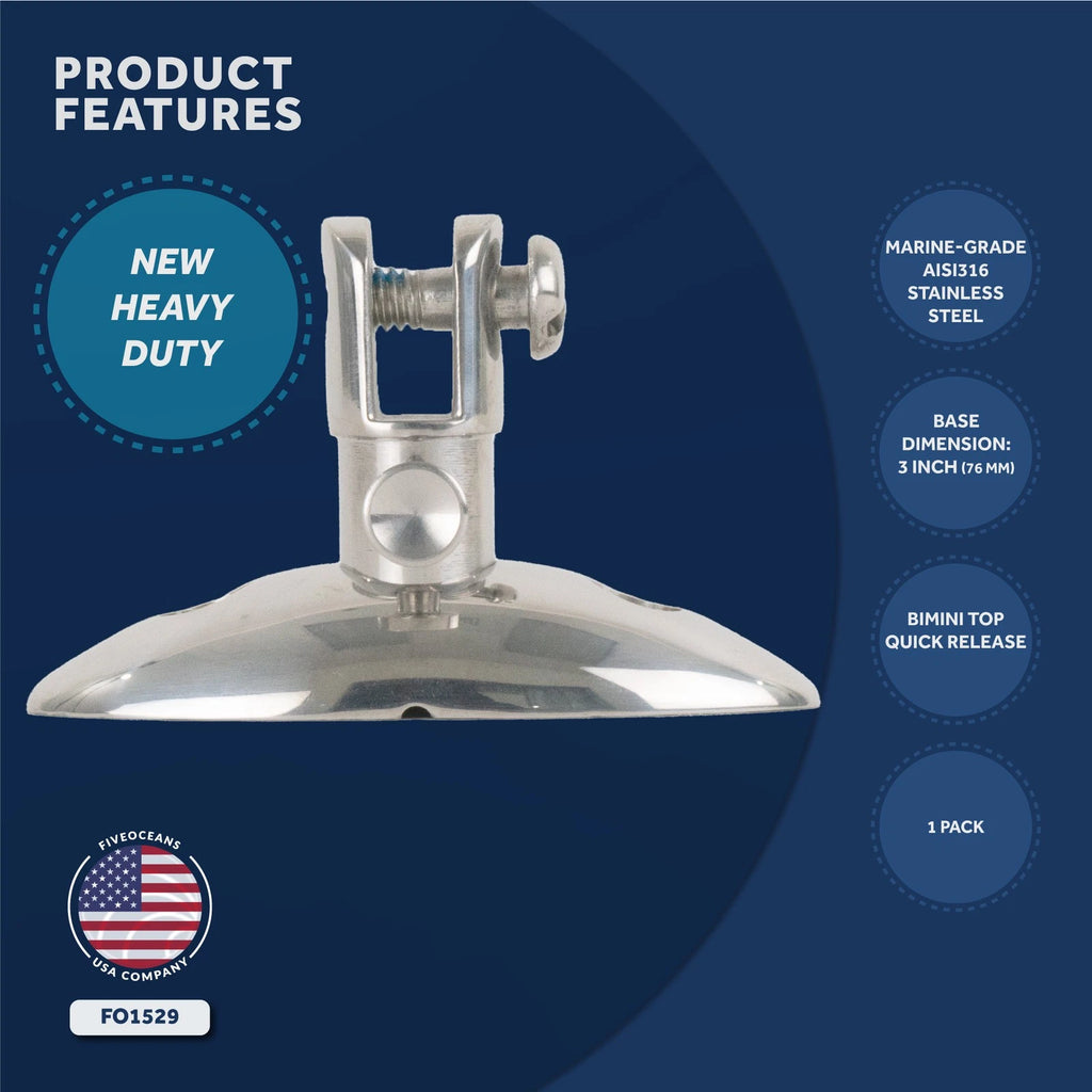 Bimini Top Quick Release 90 Degree Swivel Deck Hinge for Five Oceans (FO1529)