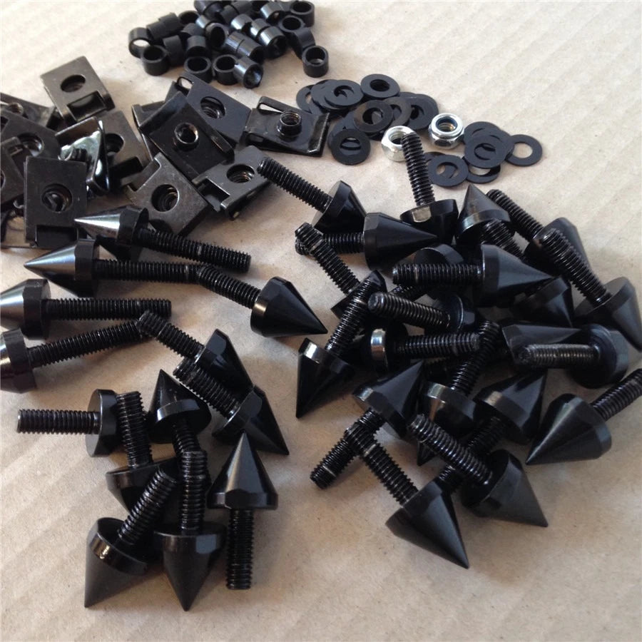 Black Spike Fairing Bolts Kit for Yamaha YZF R1 (2004–2006)