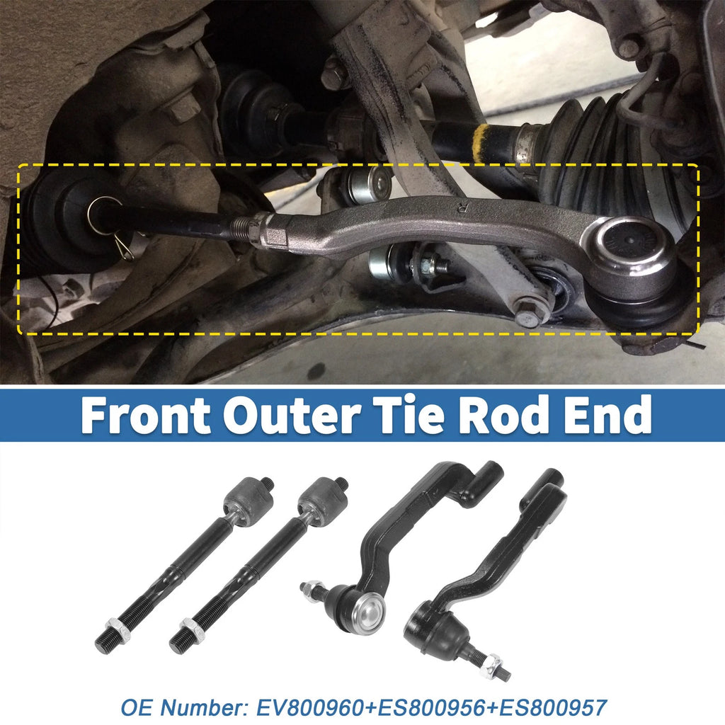 4PCS Front Inner Outer Tie Rod End Links for Chrysler 300 Dodge Charger (2006–2020)