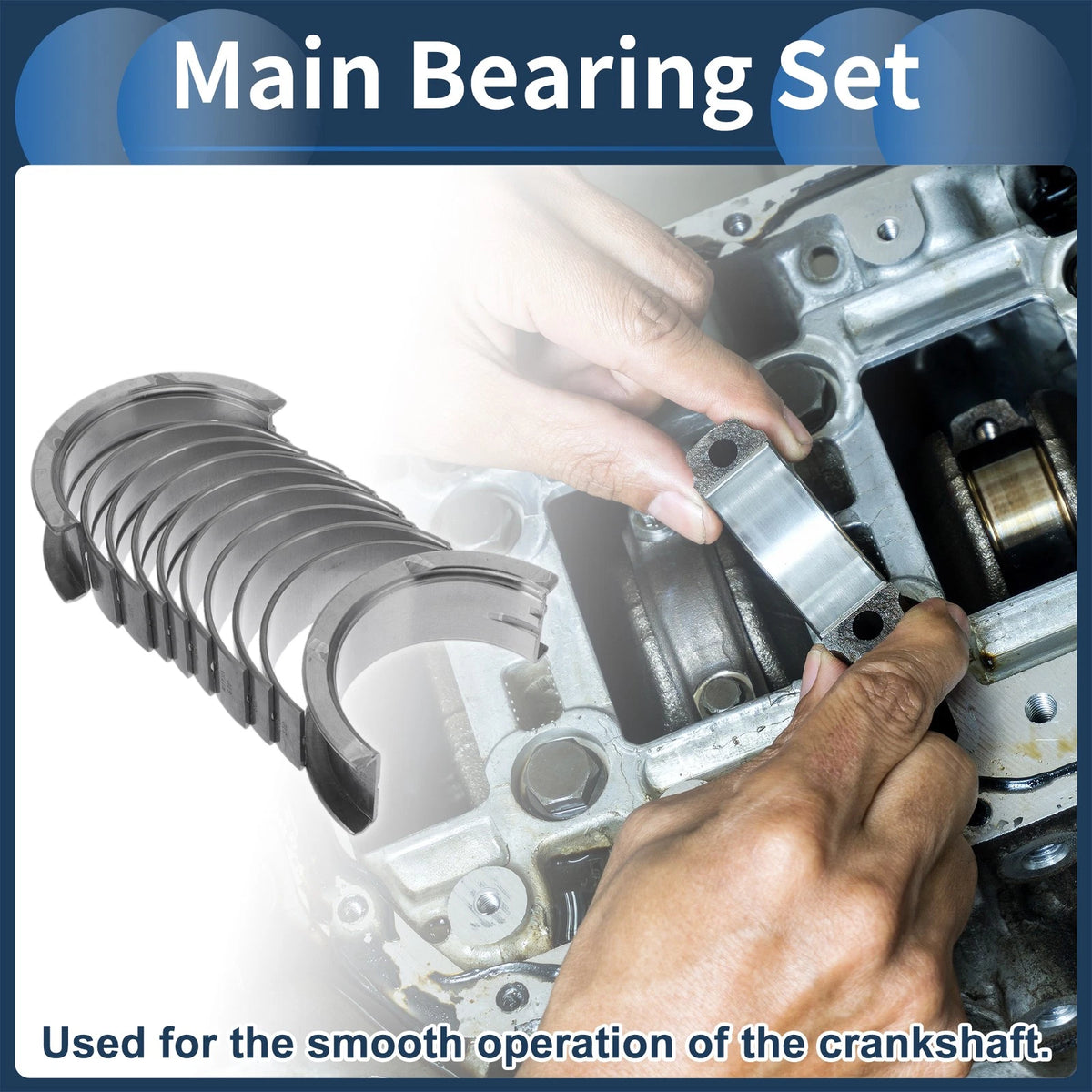 Engine Main Bearing Set for Mitsubishi L300 (1986–1995) 10 Piece Kit