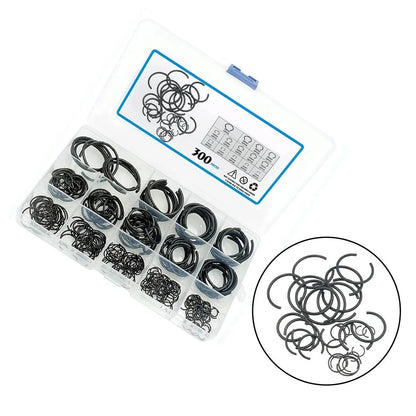 300PCS Carbon Steel Internal Snap Rings Set (7mm-20mm)