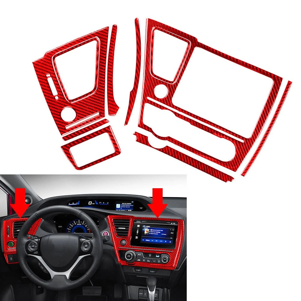Center Console Dash Trim Red for Honda Civic 9 (2016–2021)